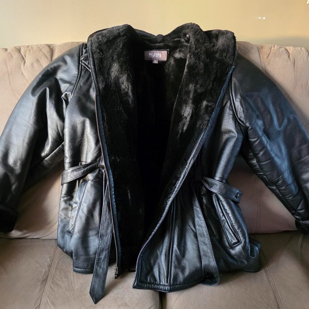 Wilson Leather Heavy Winter faux fur lined hooded women’s size 1x